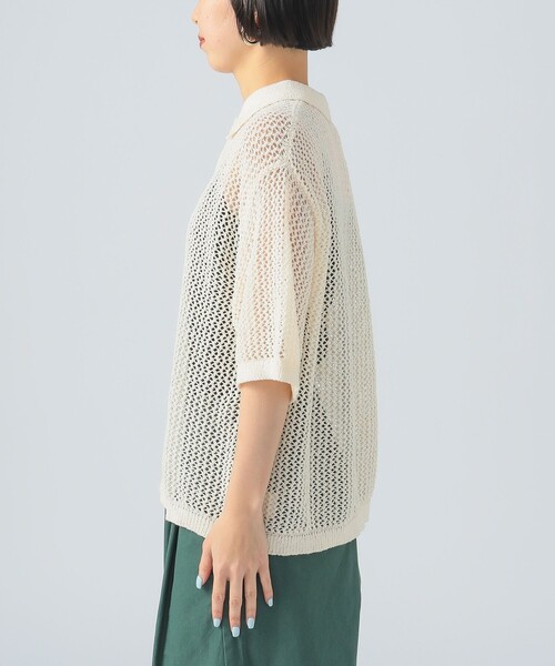 BEAMS HEART(ビームスハート)の「メッシュ ニットポロ(ポロシャツ・レディース・ホワイト系その他5/オレンジ/ブラック・FREE)」の17枚目の写真