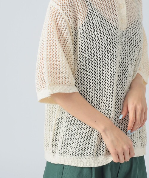 BEAMS HEART(ビームスハート)の「メッシュ ニットポロ(ポロシャツ・レディース・ホワイト系その他5/オレンジ/ブラック・FREE)」の20枚目の写真