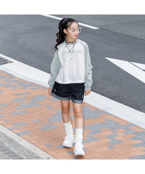 algy（アルジー）の「ギャザースリーブラグランロンT（Tシャツ/カットソー・キッズ・ミント/ピンク/ブラック・XX-SMALL/X-SMALL/MEDIUM/SMALL）」の6枚目の写真