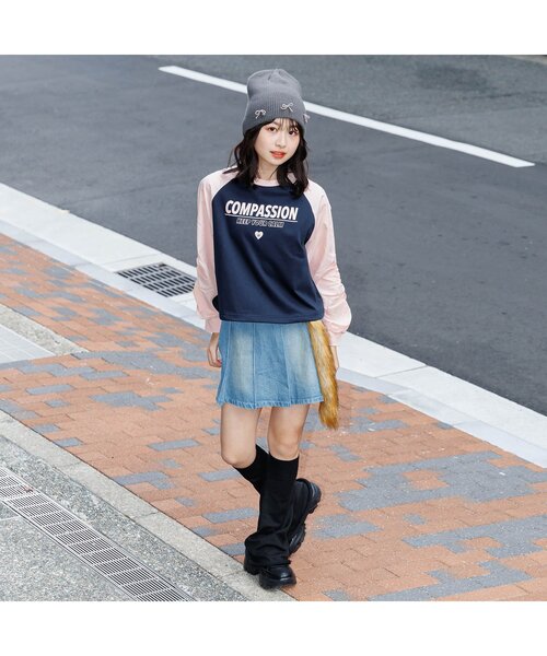 algy（アルジー）の「ギャザースリーブラグランロンT（Tシャツ/カットソー・キッズ・ミント/ピンク/ブラック・XX-SMALL/X-SMALL/MEDIUM/SMALL）」の7枚目の写真