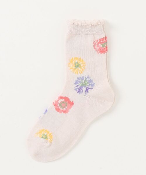HAKKA KIDS（ハッカキッズ）の「[ジュニアサイズ]フラワーMIX柄ソックス（ソックス/靴下・キッズ・ピンク/サックスブルー・LL/L）」の2枚目の写真