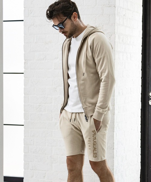 1piu1uguale3 RELAX ラインストーン 3ロゴショートパンツXXL 1piu1uguale3 RELAX（ウノピュウノウグァーレトレリラックス）の