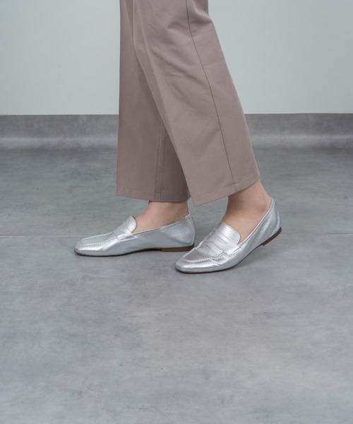 CORSO ROMA，9（コルソローマ）の「【CORSO ROMA,9/コルソローマ9】レザー　コイン ローファー（ローファー・レディース・ブラック/シルバー/ホワイト・37/39/38/36）」の10枚目の写真