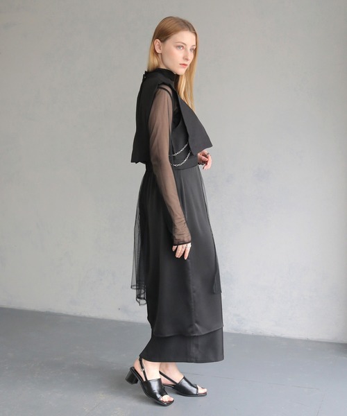 セール】【&g'aime】ケープレイヤードワンピース Cape Layered