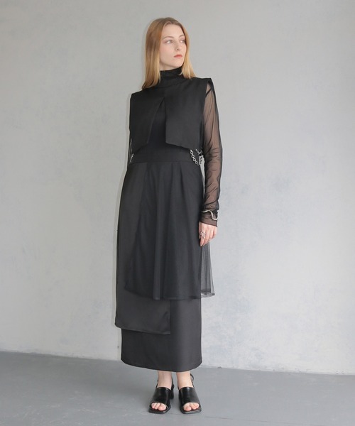 セール】【&g'aime】ケープレイヤードワンピース Cape Layered