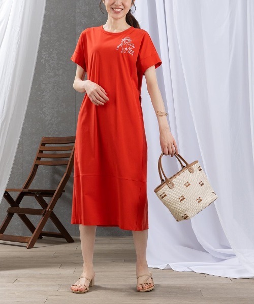 STUDIO PICONE(スタジオピッコーネ)の「バックベルト刺繍ワンピース(ワンピース・レディース・ライトグリーン/レッド/ブラック/ベージュ・LL/L/M)」の19枚目の写真