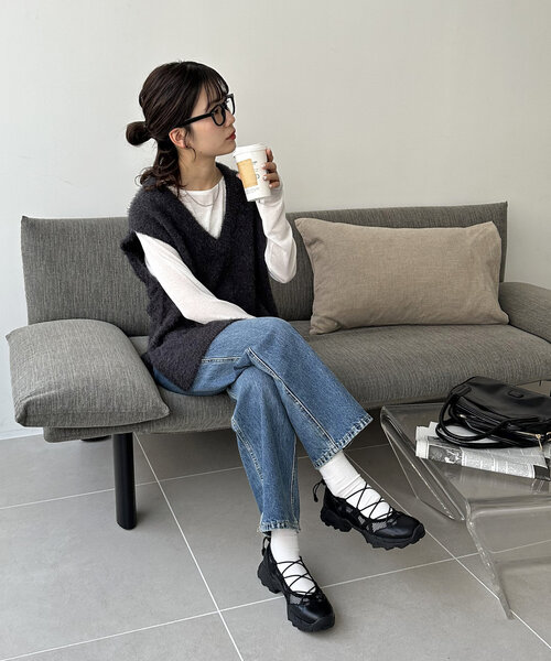 DISCOAT（ディスコート）の「レースアップバレエスニーカー（スニーカー・レディース・ブラック/シルバー・MEDIUM/LARGE）」の14枚目の写真