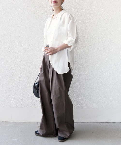 SHIPS.me(シップスミー)の「【ZOZO限定】SHIPS.me:綿麻 3タック ワイド パンツ(その他パンツ・レディース・ネイビー/カーキ/ライトブルー/ブラウン・XXL-Short/XL-Regular/XL-Short/M-Regular/M-Short/S-Regular/S-Short/XXL-Regular/L-Regular/L-Short)」の21枚目の写真