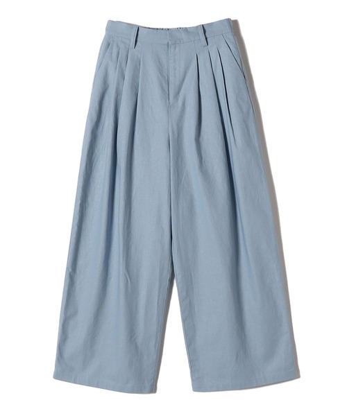 SHIPS.me(シップスミー)の「【ZOZO限定】SHIPS.me:綿麻 3タック ワイド パンツ(その他パンツ・レディース・ネイビー/カーキ/ライトブルー/ブラウン・XXL-Short/XL-Regular/XL-Short/M-Regular/M-Short/S-Regular/S-Short/XXL-Regular/L-Regular/L-Short)」の8枚目の写真