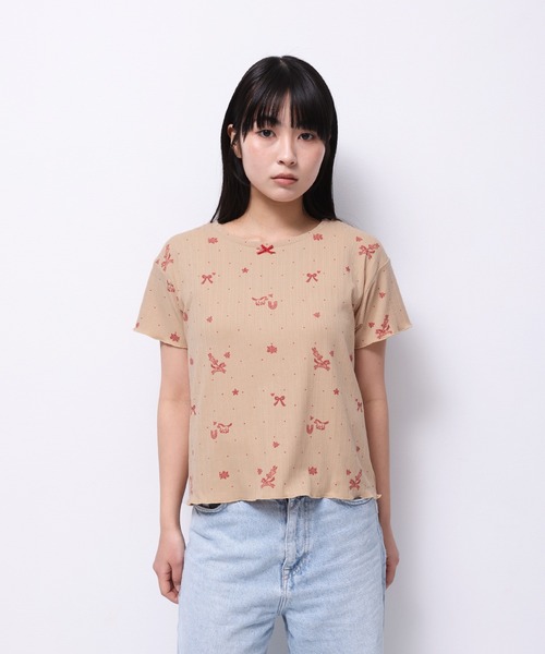 セール】'HORSE' Midori Nakajima 半袖メロウリブトップス（T