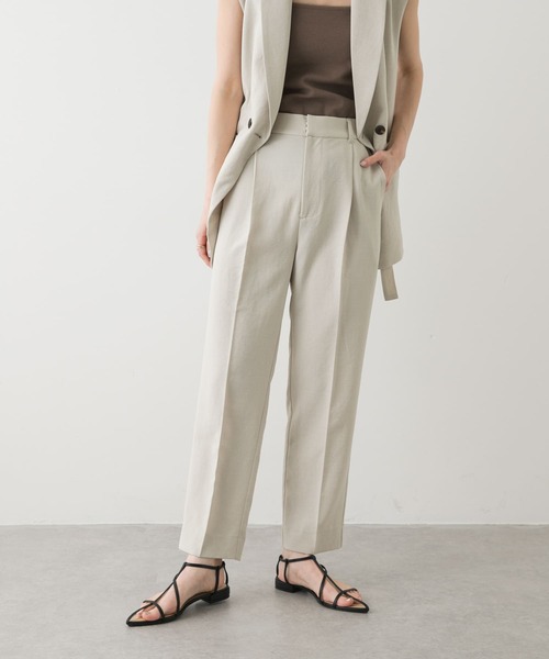 SENSE OF PLACE by URBAN RESEARCH（センスオブプレイスバイアーバンリサーチ）の「『UR TECH DRYLUXE』リネンライクテーパードパンツ（その他パンツ・レディース・ブラック/ライトベージュ/ネイビー/チャコールグレー・SMALL/MEDIUM/LARGE）」の21枚目の写真