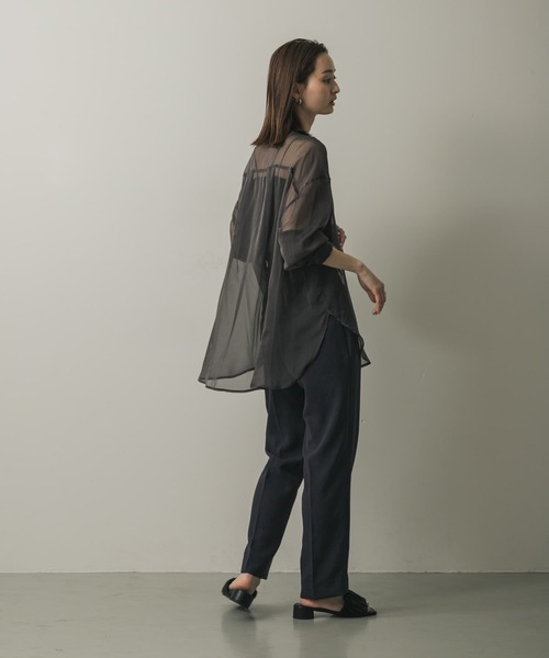 SENSE OF PLACE by URBAN RESEARCH（センスオブプレイスバイアーバンリサーチ）の「『UR TECH DRYLUXE』リネンライクテーパードパンツ（その他パンツ・レディース・ブラック/ライトベージュ/ネイビー/チャコールグレー・SMALL/MEDIUM/LARGE）」の14枚目の写真