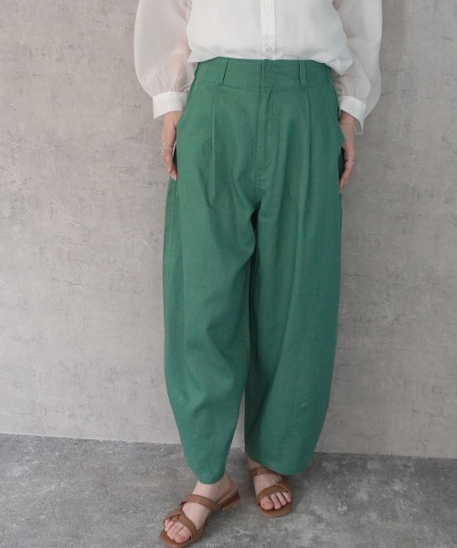 SELECT LEVERY(セレクトリベリー)の「吸水速乾 麻サーカスパンツ(その他パンツ・レディース・ライトグレー/グリーン/キナリ/ブラック・SMALL/MEDIUM/LARGE/X-LARGE)」の4枚目の写真