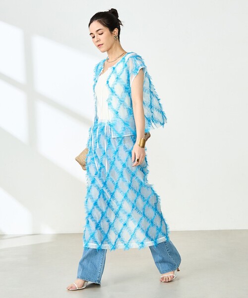 NOLLEY’S（ノーリーズ）の「《セットアップ対応》KIRYUバイヤスカットジャガードスカート（スカート・レディース・ブルー系その他・38）」の5枚目の写真