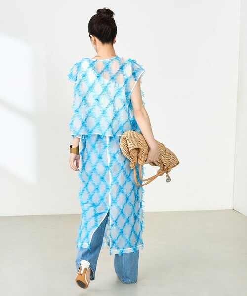 NOLLEY’S（ノーリーズ）の「《セットアップ対応》KIRYUバイヤスカットジャガードスカート（スカート・レディース・ブルー系その他・38）」の6枚目の写真