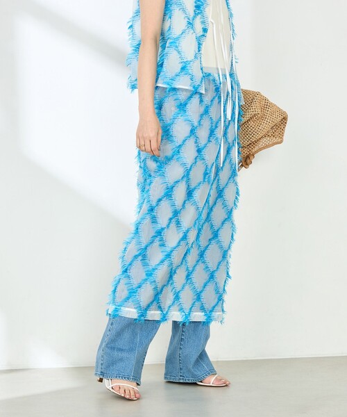 NOLLEY’S（ノーリーズ）の「《セットアップ対応》KIRYUバイヤスカットジャガードスカート（スカート・レディース・ブルー系その他・38）」の10枚目の写真