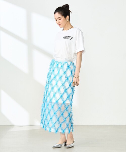 NOLLEY’S（ノーリーズ）の「《セットアップ対応》KIRYUバイヤスカットジャガードスカート（スカート・レディース・ブルー系その他・38）」の12枚目の写真