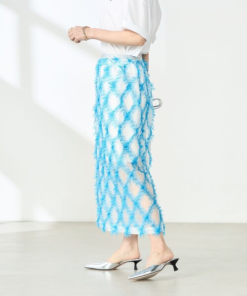 NOLLEY’S（ノーリーズ）の「《セットアップ対応》KIRYUバイヤスカットジャガードスカート（スカート・レディース・ブルー系その他・38）」の13枚目の写真