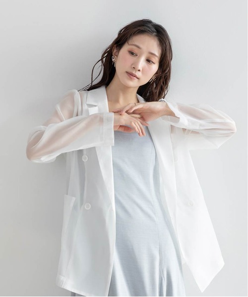 RANDA（ランダ）の「ダブルブレストシアージャケット（ブルゾン・レディース・ホワイト/ベージュ/ブラック・1/0）」の7枚目の写真