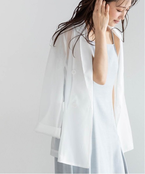 RANDA（ランダ）の「ダブルブレストシアージャケット（ブルゾン・レディース・ホワイト/ベージュ/ブラック・1/0）」の8枚目の写真