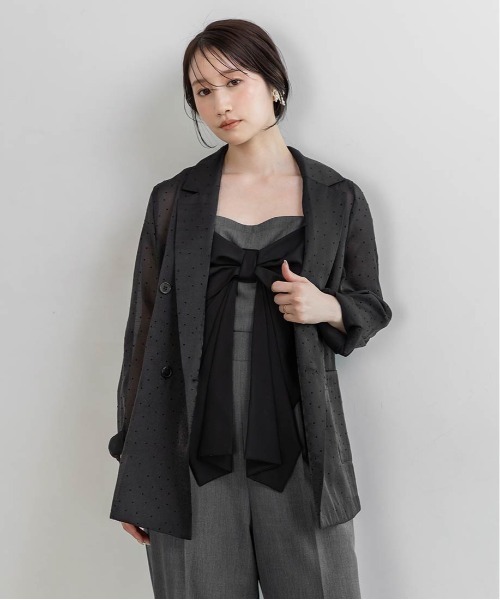 RANDA（ランダ）の「ダブルブレストシアージャケット（ブルゾン・レディース・ホワイト/ベージュ/ブラック・1/0）」の14枚目の写真