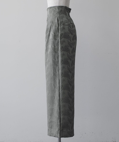 girl（ガール）の「フェザー柄ジャガードペプラム セットアップ 結婚式 パンツドレス セパレート パーティードレス オケージョンドレス お呼ばれ 二次会 成人式 同窓会 謝恩会（パンツドレス・レディース・カーキ/ブラック/グレー・S/M/L）」の15枚目の写真