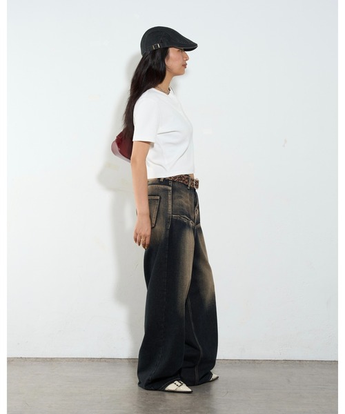 WHO'S WHO gallery(フーズフーギャラリー)の「【2サイズ 】ヘンリーネックTEE(Tシャツ/カットソー・レディース・チャコールグレー/ブラック/ホワイト/ライトグレー/グレー・FREE/MEDIUM)」の18枚目の写真