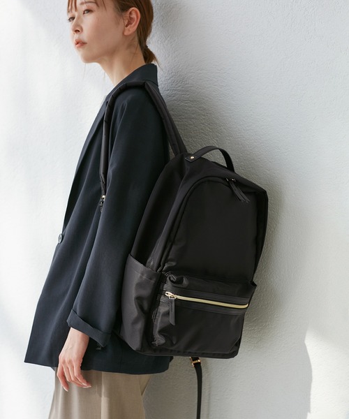 ROPE' PICNIC（ロペピクニック）の「【TEMPERATE/テンパレイト別注】【撥水加工】リュック 20L/通勤対応（バックパック/リュック・レディース・ブラック/ダークブラウン・FREE）」の2枚目の写真