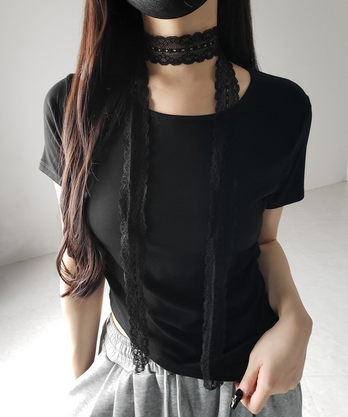 ダーリッチレースチョーカーコンパクトTシャツ 未開封品 darich ダーリッチ レースチョーカーコンパクトTシャツ - メルカリ