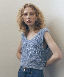 フラッフィーフリンジニット