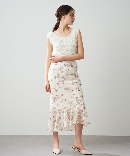 DEICY（デイシー）の「フラッフィーフリンジニット（ニット/セーター・レディース・ブルー/アイボリー/ピンク・FREE）」の4枚目の写真