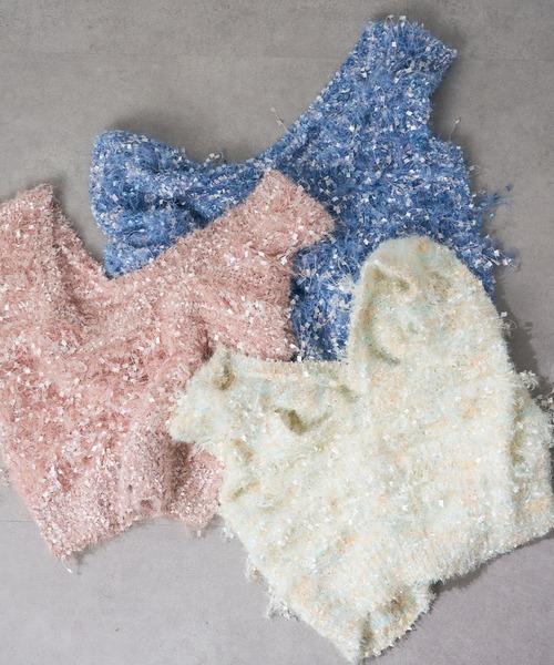 DEICY（デイシー）の「フラッフィーフリンジニット（ニット/セーター・レディース・ブルー/アイボリー/ピンク・FREE）」の19枚目の写真