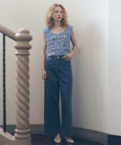 新品　The Girls Society フラッフィーフリンジニット ホワイト セール】フラッフィーフリンジニット（ニット/セーター）｜DEICY
