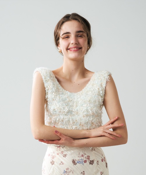 DEICY（デイシー）の「フラッフィーフリンジニット（ニット/セーター・レディース・ブルー/アイボリー/ピンク・FREE）」の7枚目の写真