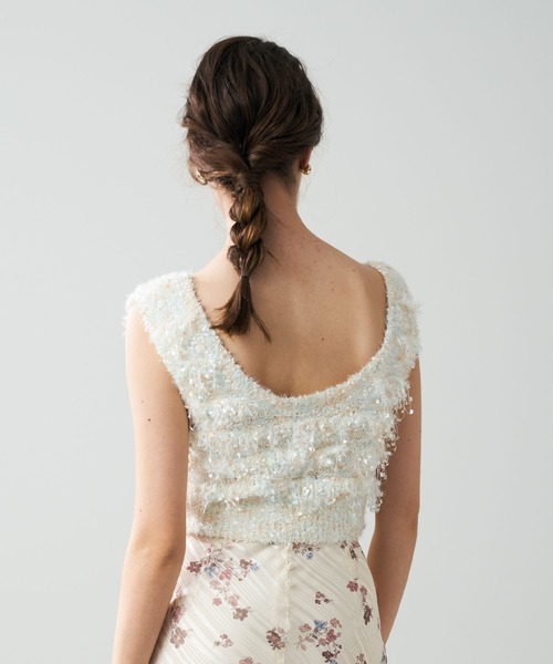 DEICY（デイシー）の「フラッフィーフリンジニット（ニット/セーター・レディース・ブルー/アイボリー/ピンク・FREE）」の9枚目の写真