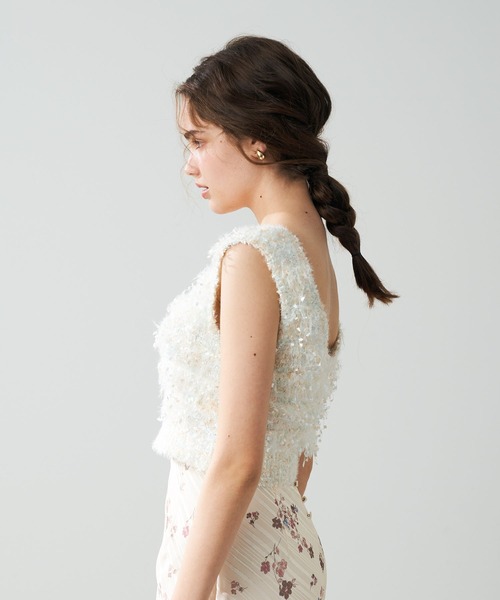 DEICY（デイシー）の「フラッフィーフリンジニット（ニット/セーター・レディース・ブルー/アイボリー/ピンク・FREE）」の8枚目の写真