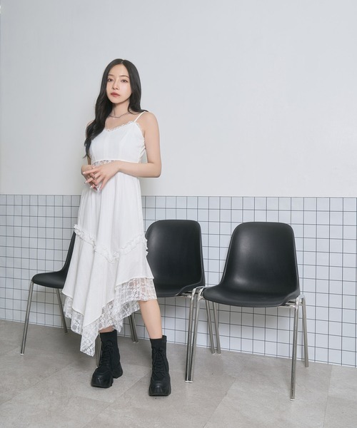 ANDGEEBEE（アンジービー）の「イレヘムレースキャミワンピ（ワンピース・レディース・グレー/ホワイト・FREE）」の12枚目の写真