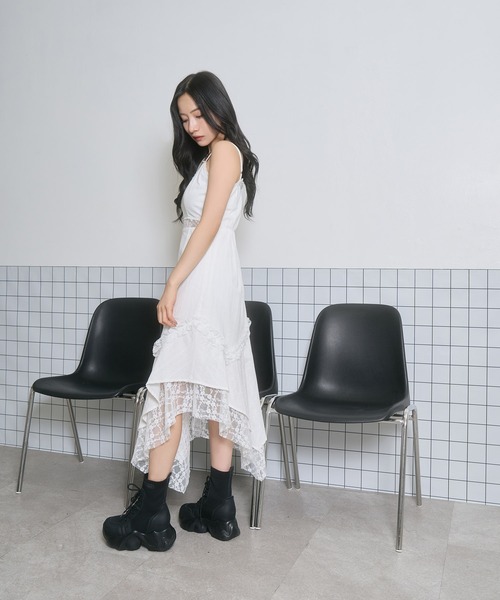 ANDGEEBEE（アンジービー）の「イレヘムレースキャミワンピ（ワンピース・レディース・グレー/ホワイト・FREE）」の13枚目の写真