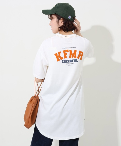 KRIFF MAYER Lady's Collection（クリフメイヤーレディースコレクション）の「【汗染み防止・防汚・接触冷感】ウェットプロテクトチュニック（Tシャツ/カットソー・レディース・レッド/ライトグリーン/カラフル/チャコール/ネイビー/オフホワイト/グレー・MEDIUM/LARGE）」の2枚目の写真