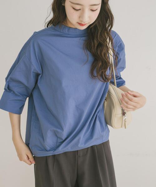 ITEMS URBANRESEARCH（アイテムズ アーバンリサーチ）の「5ブソデハイネックブラウス（シャツ/ブラウス・レディース・ブルー/チャコールグレー/ホワイト・FREE）」の3枚目の写真