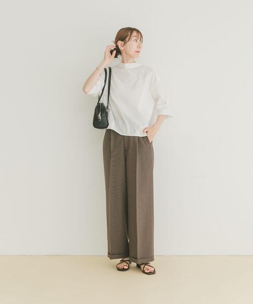 ITEMS URBANRESEARCH（アイテムズ アーバンリサーチ）の「5ブソデハイネックブラウス（シャツ/ブラウス・レディース・ブルー/チャコールグレー/ホワイト・FREE）」の15枚目の写真