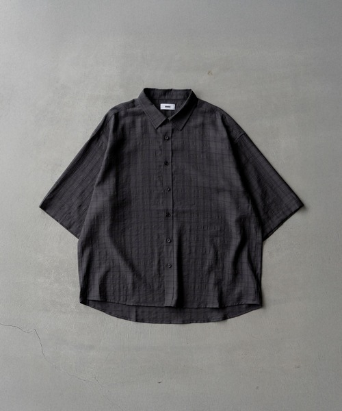SINSS（シンス）の「Check sheer HS shirt / チェックシアーハーフスリーブシャツ（シャツ/ブラウス・メンズ・ブラック/チャコール/ブルー・SMALL/MEDIUM/LARGE）」の11枚目の写真
