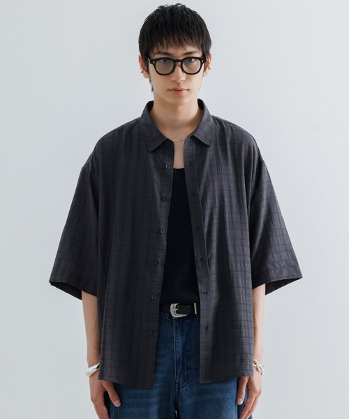 Check sheer HS shirt / チェックシアーハーフスリーブシャツ