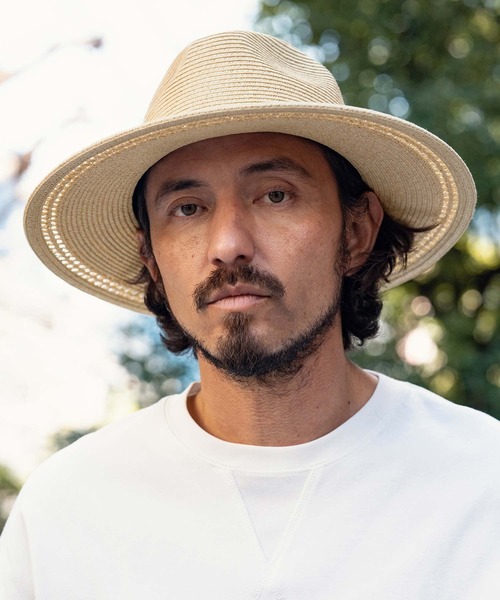 mko12735-Long Brim Braid Hat ブレードハット（ハット