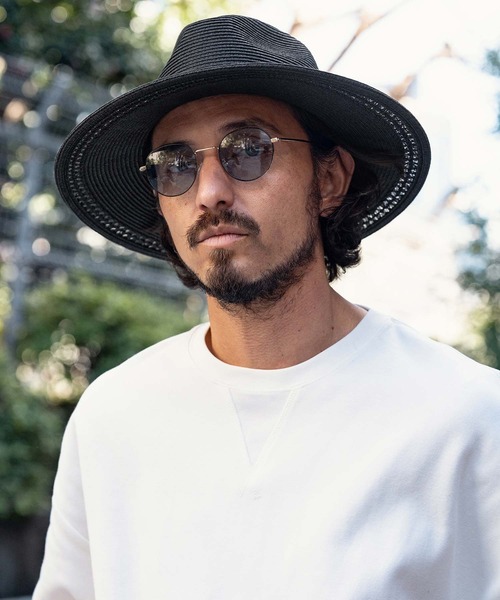 CAMBIO(カンビオ)の「mko12735-Long Brim Braid Hat ブレードハット(ハット・メンズ・ブラック/ベージュ・FREE)」の5枚目の写真