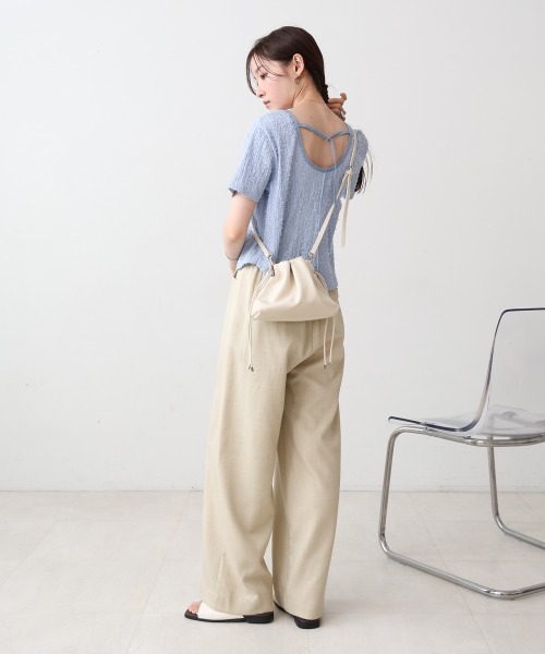 Bab（バブ）の「巾着ショルダーバッグ（ショルダーバッグ・レディース・ブラック/ベージュ/ブルー/オフホワイト・ONESIZE）」の8枚目の写真