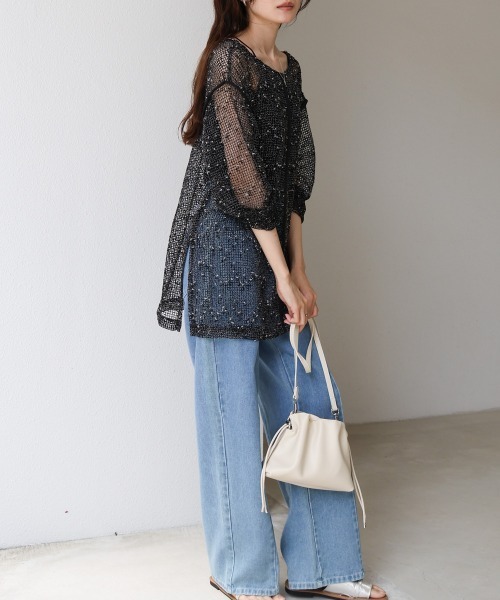 Bab（バブ）の「巾着ショルダーバッグ（ショルダーバッグ・レディース・ブラック/ベージュ/ブルー/オフホワイト・ONESIZE）」の10枚目の写真