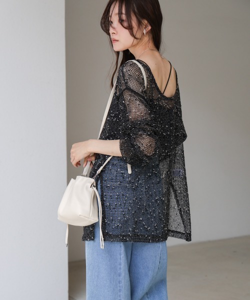 Bab（バブ）の「巾着ショルダーバッグ（ショルダーバッグ・レディース・ブラック/ベージュ/ブルー/オフホワイト・ONESIZE）」の11枚目の写真