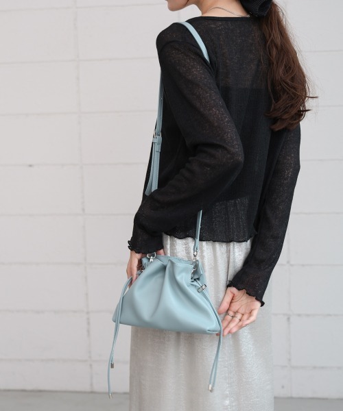 Bab（バブ）の「巾着ショルダーバッグ（ショルダーバッグ・レディース・ブラック/ベージュ/ブルー/オフホワイト・ONESIZE）」の20枚目の写真