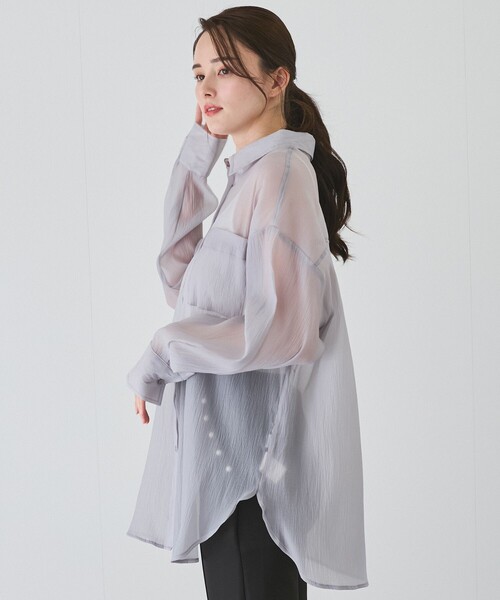 Jayro(ジャイロ)の「オーバーシアーシャツ(シャツ/ブラウス・レディース・ブラック/サックスブルー/ライトグレー/ホワイト系その他・M)」の22枚目の写真